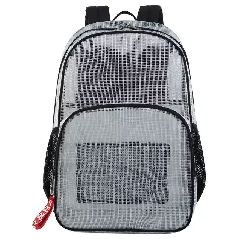 Narwey Clear Backpack for Girls, Clear Book Bags for School Cute Mochilas Transparente Black, Large