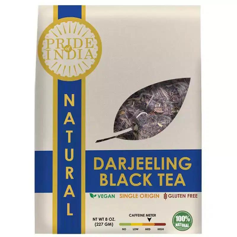 PRIDE OF INDIA Darjeeling Afternoon Black Tea PACK of 1 - 8 Oz