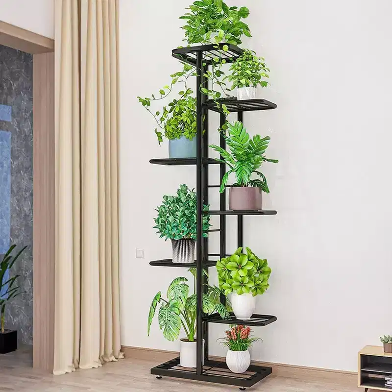 COZONY 7-Tier Metal Plant Stand Indoor/Outdoor Copper Flower Shelf for Multiple Plants, Durable Plant Display Rack for Living Room, Garden, Home Decor