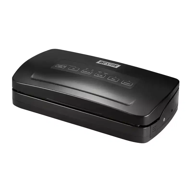 Weston Vacuum Sealer with Roll Store & Cutter 65-3001-W: Black Plastic Vacuum Food Sealer Machine, 1-Year Warranty