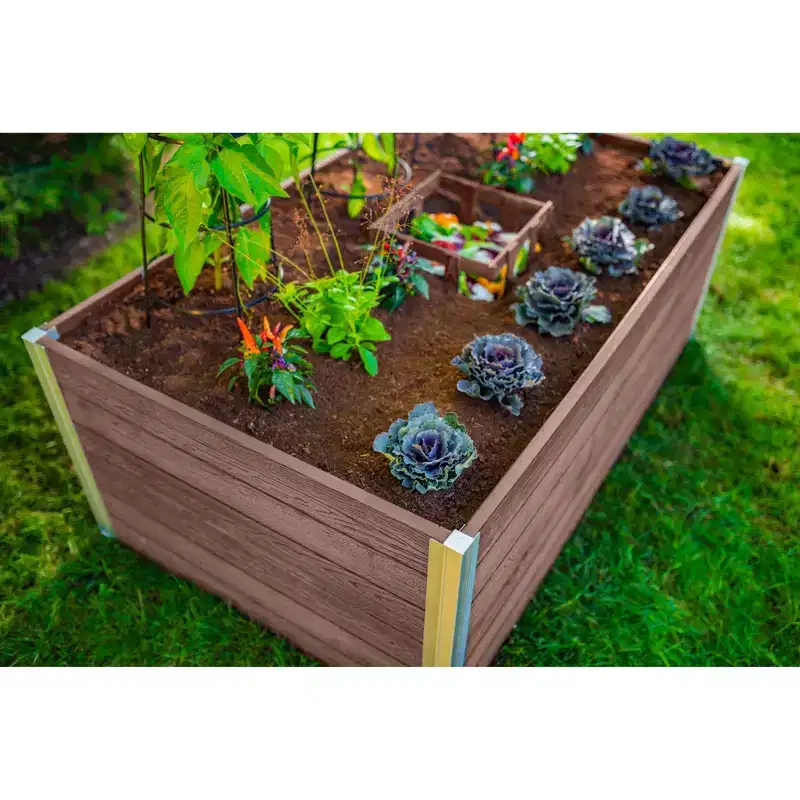Vita Urbana 60"x36" Keyhole Rectangular Garden Bed Espresso: Outdoor Composting, UV-Resistant