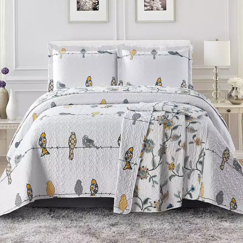 Egyptian Linens Ayat Birds Bedspread Quilt Set