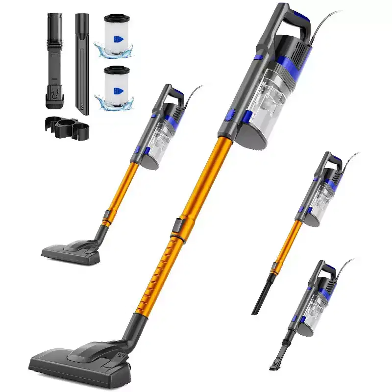 Wired vacuum cleaner with dual handle design, with 800ml trash can, suitable for standing vacuum cleaners on hard floors