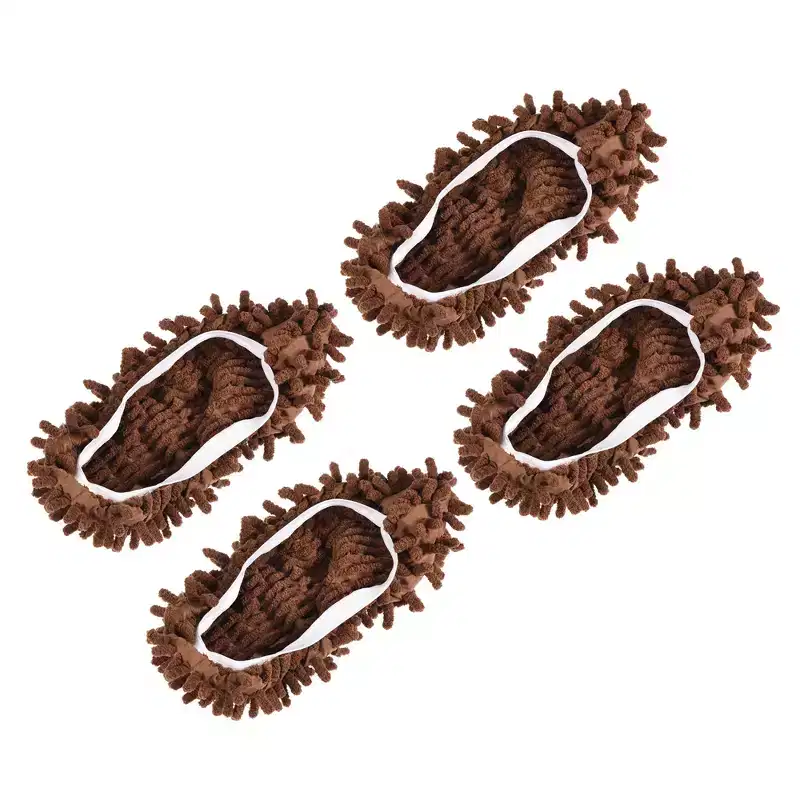 Unique Bargains Washable Cleaning Shoes Cover Multifunction Chenille Duster 4 Pcs