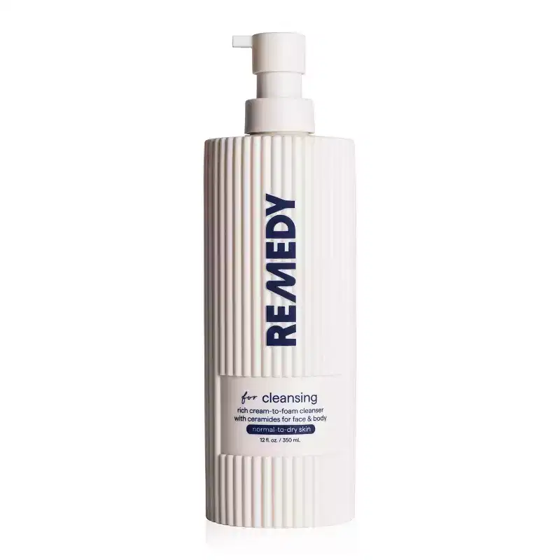 Remedy Skin Gentle & Hydrating Cream-to-Foam Cleanser with Ceramides, Hyaluronic Acid, Glycerin - 12 fl oz: No Fragrance Added, Hypoallergenic