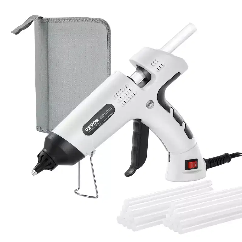 VEVOR Hot Glue Gun, 60/100W Dual Power, Mini Hot Glue Gun with 20 Premium Glue Sticks and Oxford Cloth Bag, High Temp Melt Glue Gun, White