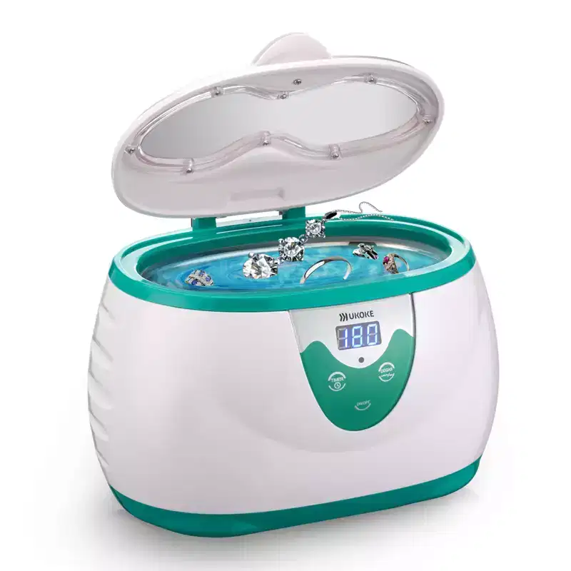 Ukoke Ultrasonic Jewelry & Retainer Cleaner  Professional Cleaner for Dentures, Braces & Rings with Timer  Great Christmas Gift