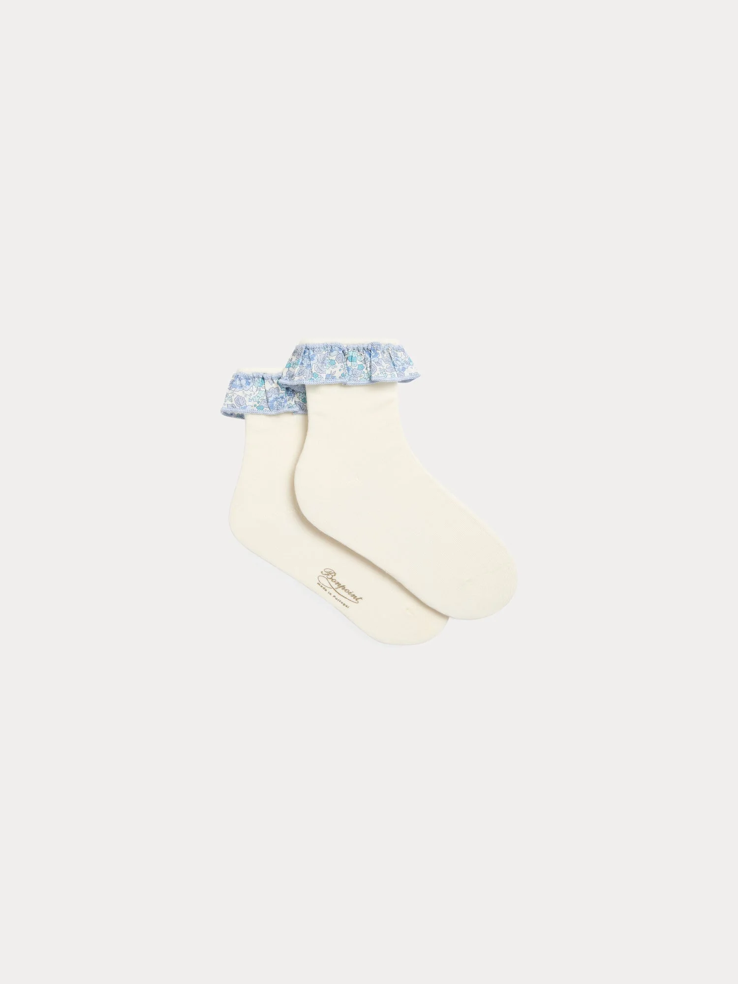 socks with ruffles made with blue fabrics