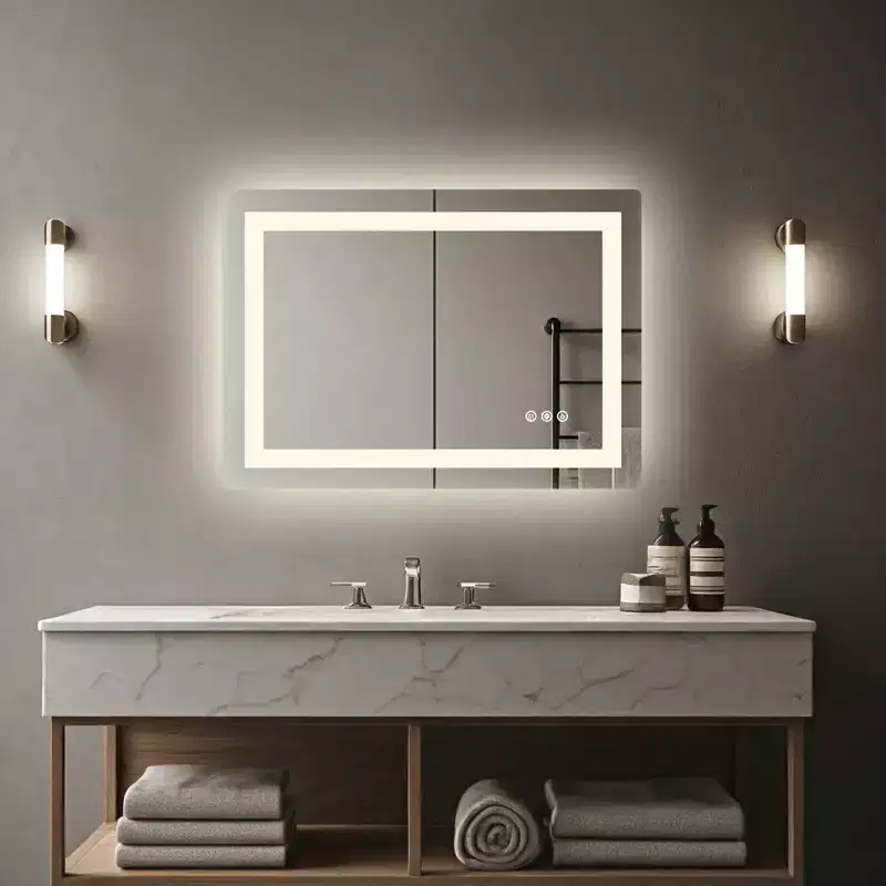 JIONJOY Enhanced Anti-fog LED Bathroom Mirror with Dual Light Sources & 3 mode Illumination