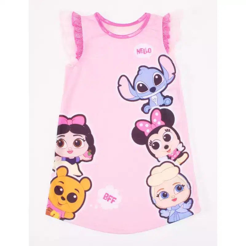 Disney Doorables Girls Nightgown  Sleeveless Character Sleep Dress Pajamas