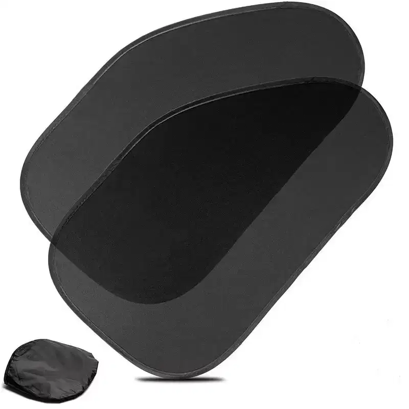 Zone Tech Side Window Cling On Sun Shades- Mesh Car Pop-Up Non Suction Cups Needed Sunshade- Protects Kids, Baby and Pets from Sun and UV Rays
