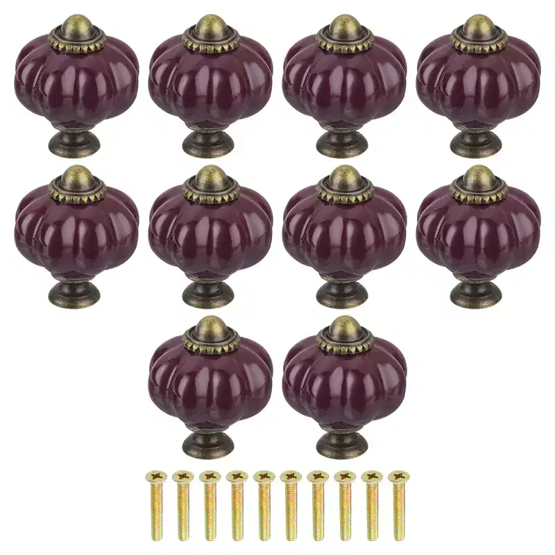 Unique Bargains Decorative Vintage Ceramic Drawers Cabinets Knobs and Pulls 10 Pcs