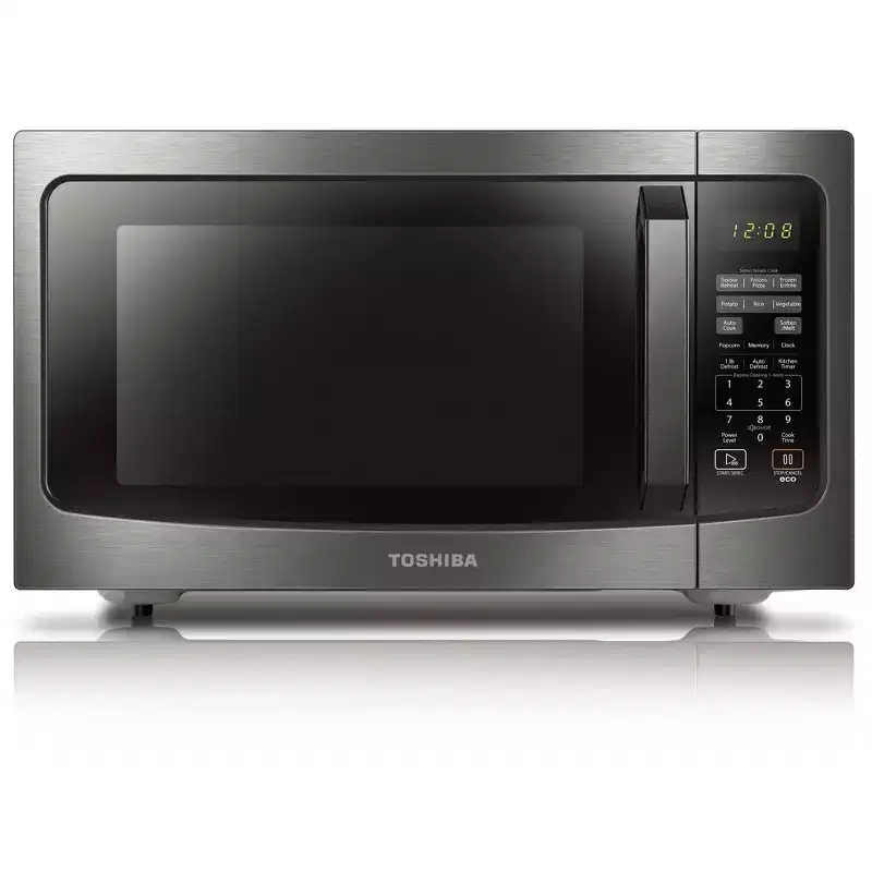 Toshiba 1.6 Cu. Ft. 1200-Watt Countertop Microwave Oven (Black Stainless Steel)