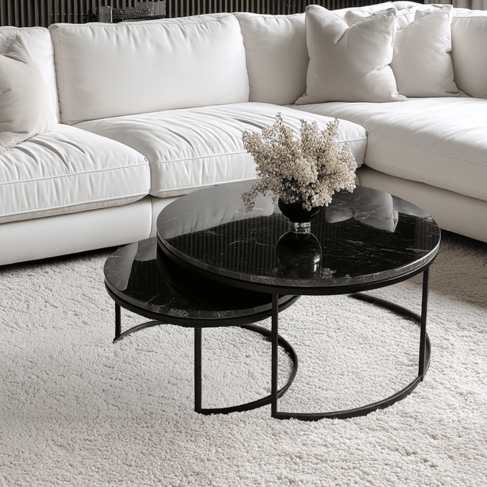 Black Marble Nesting Coffee Tables