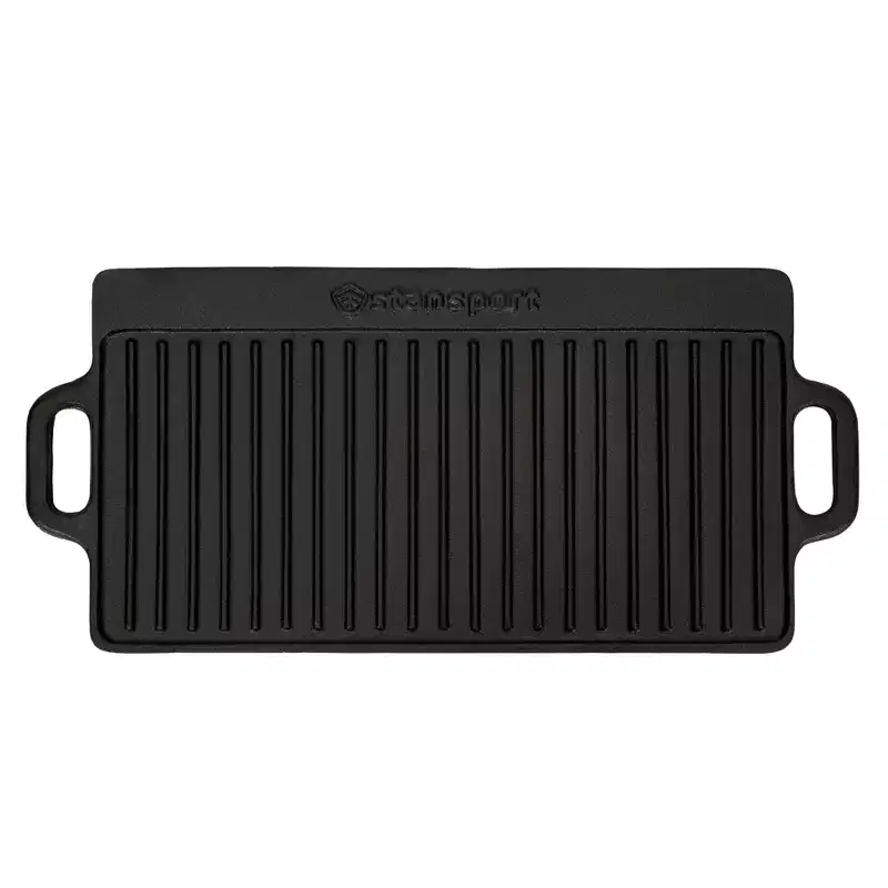 Stansport Pre-Seasoned Cast Iron Griddle with Reversible Cooking Surface