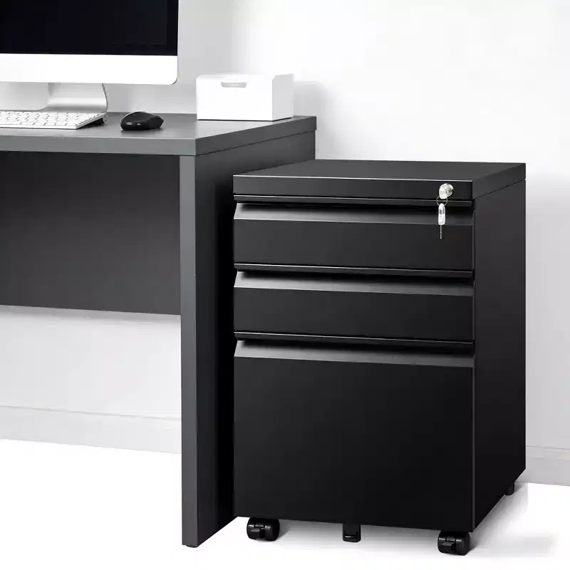 CuisinSmart 3 Drawer File Cabinet, with 4 Wheels, Locking File Cabinet for A4, Letter-Head, Legal-Size Folders, File Cabinet for Office&Study