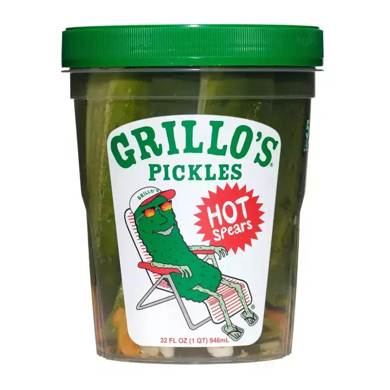 Grillo's Pickles Hot Dill Pickle Spears - 32 fl oz