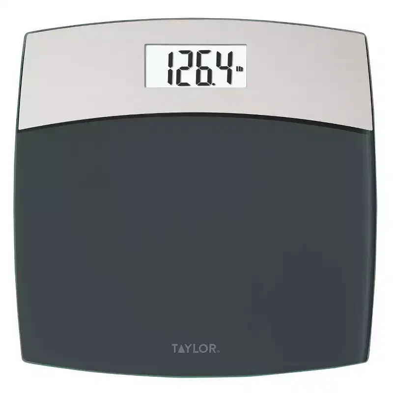 Taylor Glass Digital Bathroom Scale with Brushed Stainless Steel 