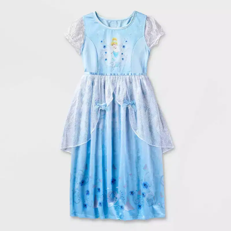 Girls' Disney Princess Cinderella Dress-up NightGown - Blue
