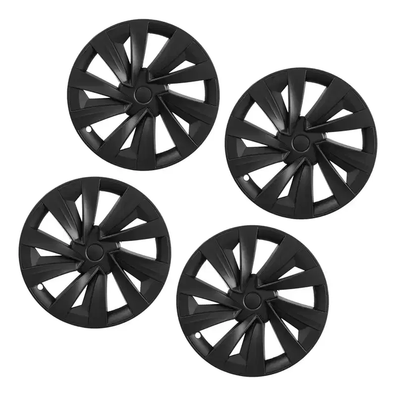VEVOR Hubcaps Wheel Covers for 2025 Tesla Model Y, 19 Inch Set of 4 Wheel Rim Cover Hubcaps OEM Style Replacement, R19 Size, Matte Black