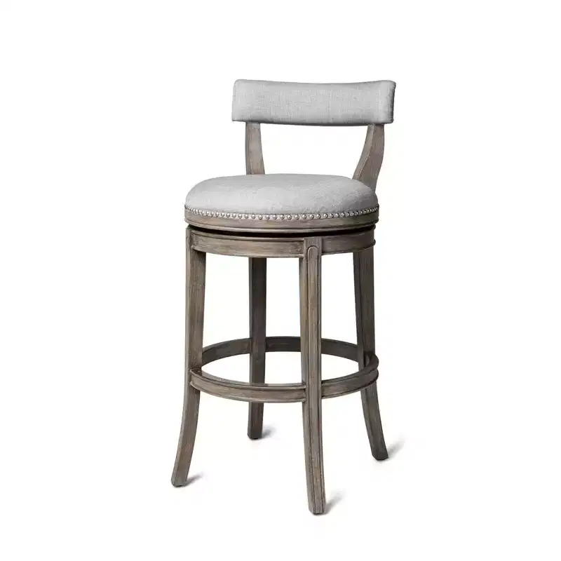 Swivel Bar Stool with Fabric Upholstery, 31" Seat Height
