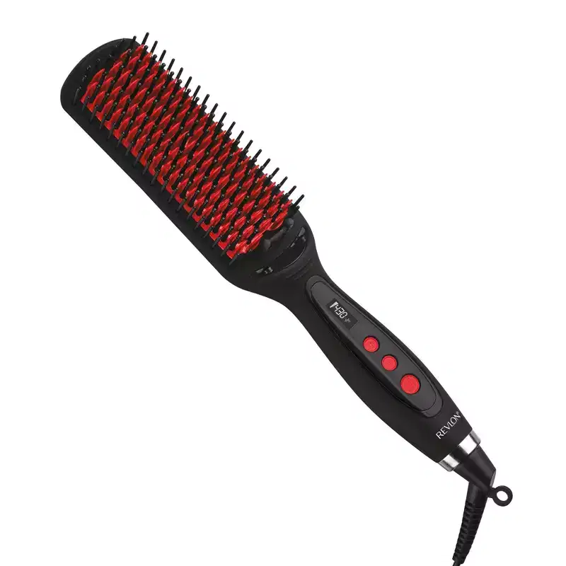 Revlon Smoothstay XL Heated Straightening Brush: Ceramic, All Hair Types, 60 Seconds Heating, Electric