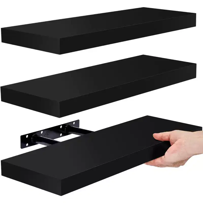 Sorbus 3 Pack 16 Inch Long Floating Wall Shelves for Bedroom, Decor, Kitchen, Living Room - for Trophies, Frames, Bookshelf