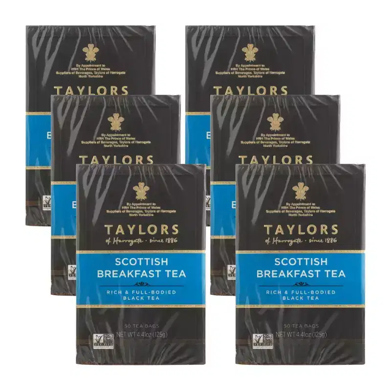 Taylors Of Harrogate Scottish Breakfast Black Tea - Case of 6 boxes/50 bags