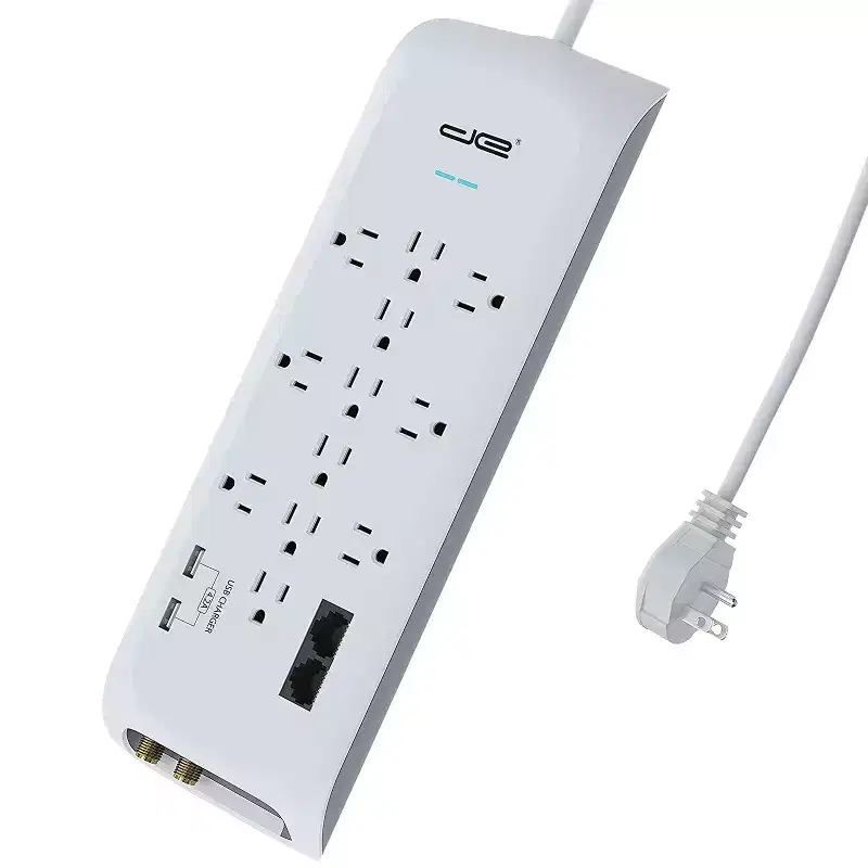 Digital Energy 12-AC Outlet and 2-USB Port 4,200-Joules Surge Protector Power Strip, 6-Ft. Cord with Flat Plug, DEE1-1122, Size: 6 Ft.