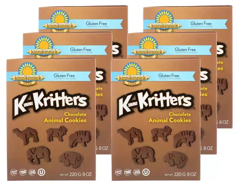 Kinnikinnick Chocolate Animal Cookies - Case of 6/8 oz