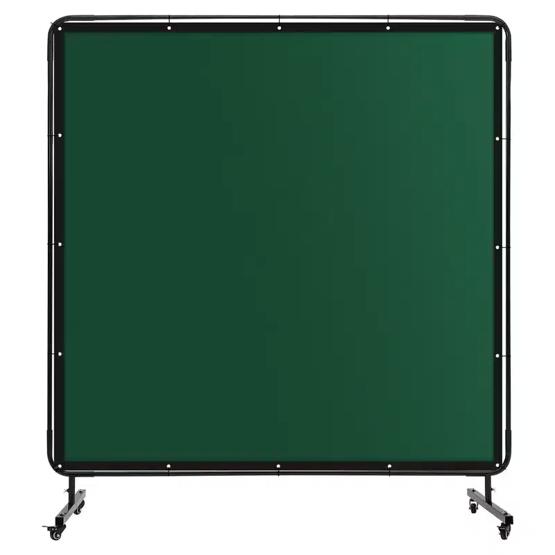 Welding Curtain Screen, Flame-Resistant Vinyl Welding Screen with Frame, 4 Swivel Wheel (2 Lockable) for Workshop and Industrial Protection