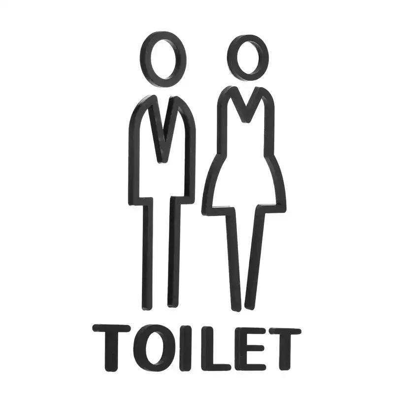 Unique Bargains Acrylic Self-Adhesive Waterproof Decor Bathroom Sign 1 Pair