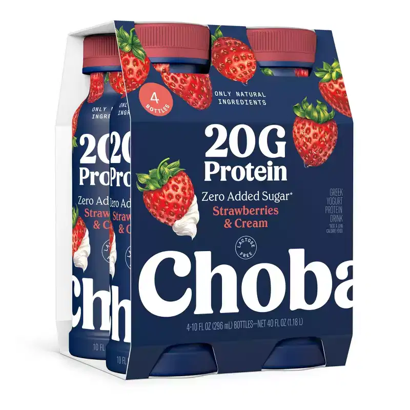 Chobani 20g Protein Greek Yogurt Drink Strawberry Cream - 40 fl oz/4ct Bottles