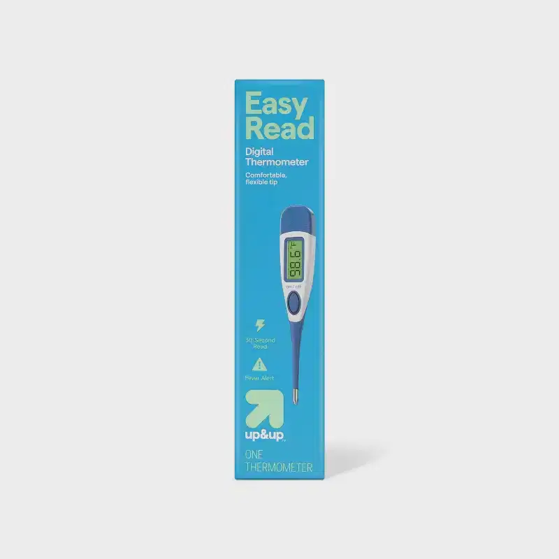 Fever Flash Thermometer - up&up™: Oral, Under Arm Application, Battery Level Indicator, Plastic Construction