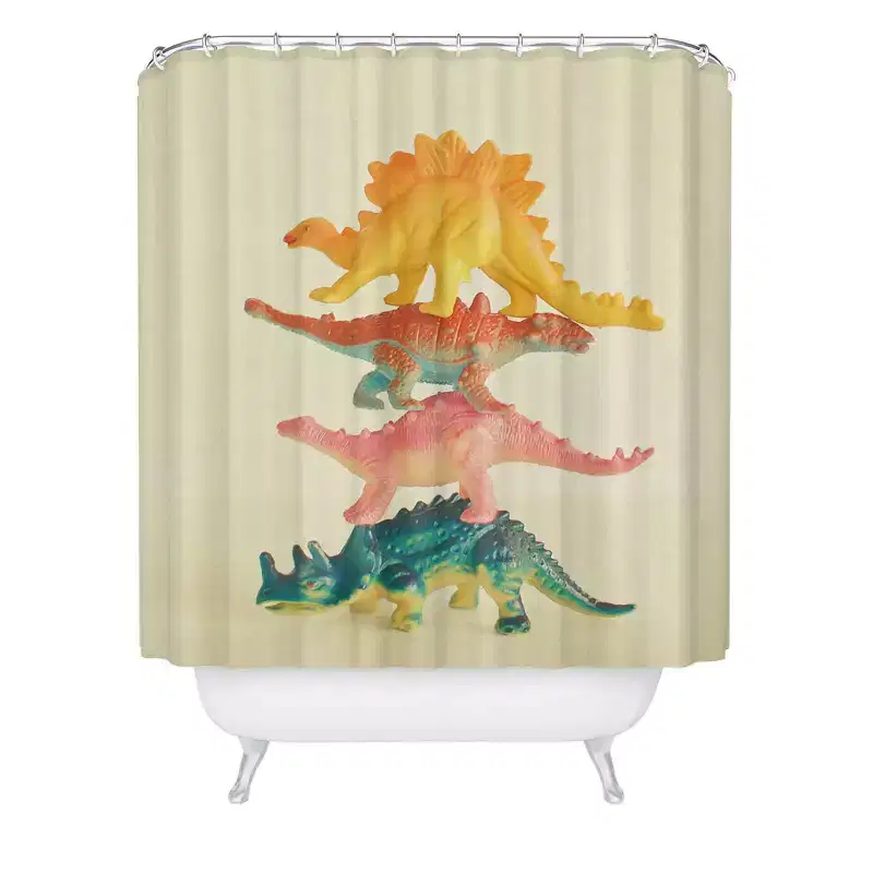 Deny Designs Kids' Cassia Beck Dinosaur Antics Shower Curtain