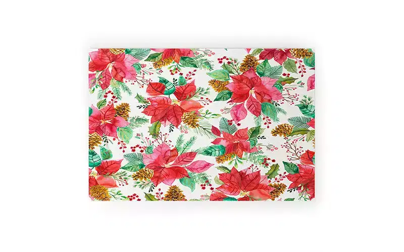 Ninola Design Poinsettia holiday flowers Welcome Mat - Society6
