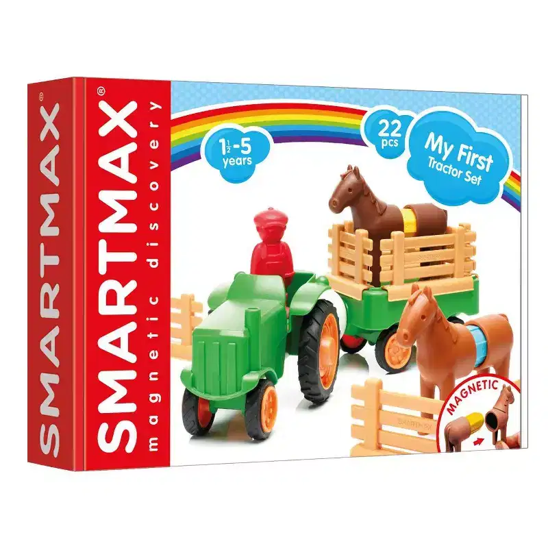 SmartMax My First Farm Tractor: Magnetic Building Set with Animal & Vehicle Figures, Creative Educational Toy