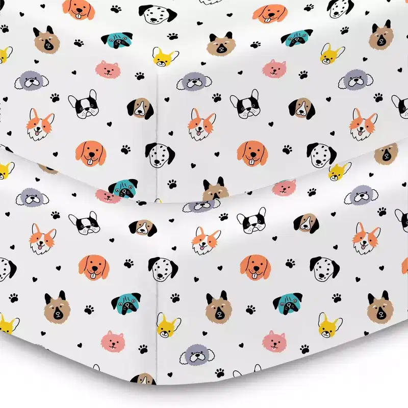 BreathableBaby Cotton Percale Fitted Sheet, For 52 x 28 Crib & Toddler Bed Mattress