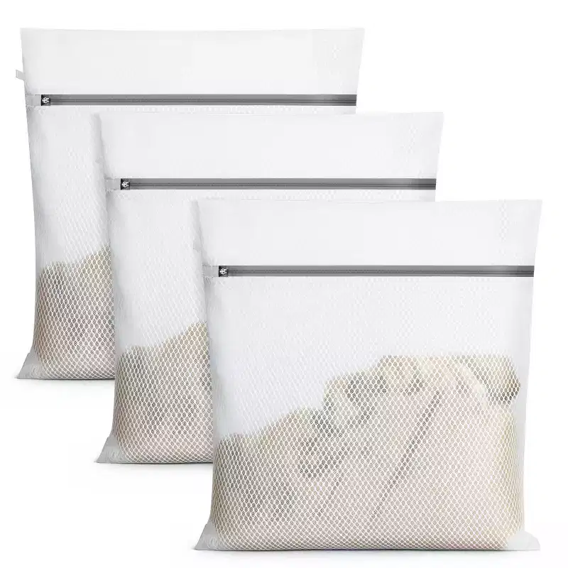 Garnen 3 Pack Large Mesh Laundry Bags for Washing, Travel Laundry Bags Delicates Laundry Bags Mesh Wash Bag, Lingerie Bags Washing Machine for Bras
