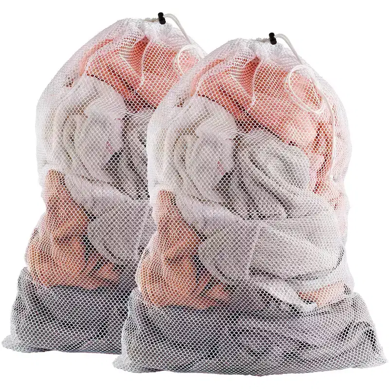 Narwey Mesh Laundry Bags for Delicates, XL 24 x 36  Heavy Duty, Machine Washable, Foldable Drawstring Bags for Dirty Clothes