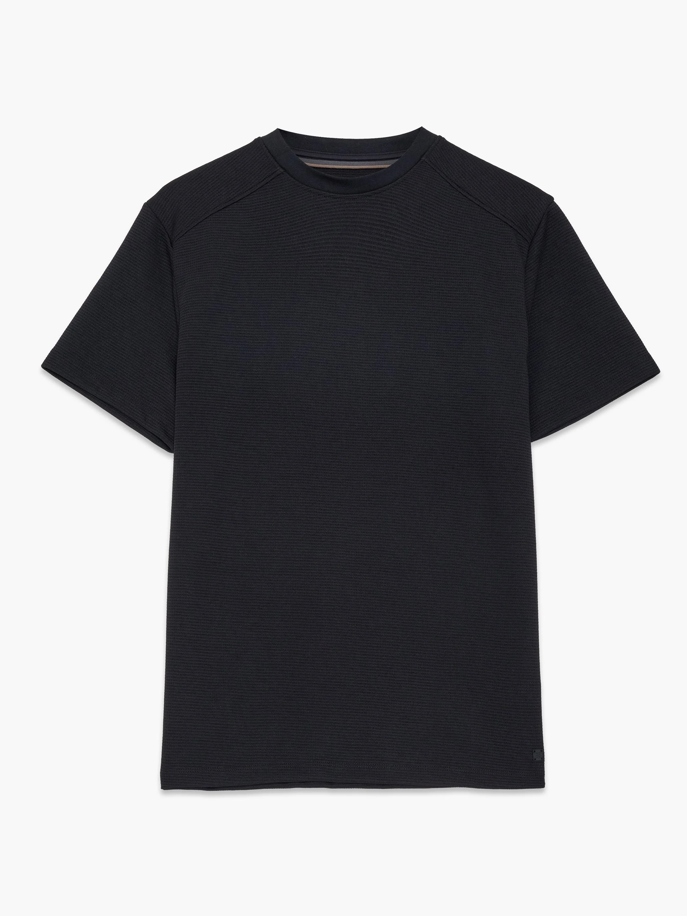 Short Sleeve Black Waffle Jersey T-Shirt