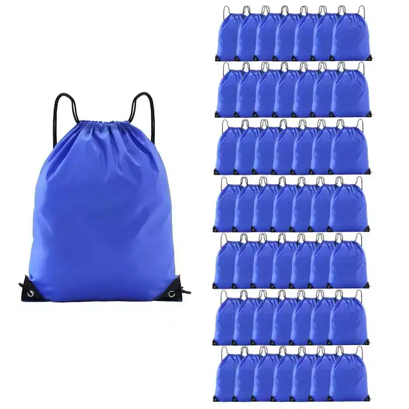 Narwey Drawstring Backpacks, 50 Pack  Bulk Drawstring Bags (50, Blue)