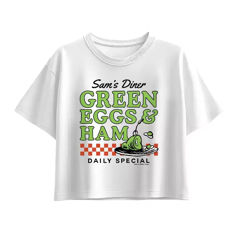 Girls' - Green Eggs and Ham - Sam's Diner Short Sleeve Boxy Graphic T-Shirt