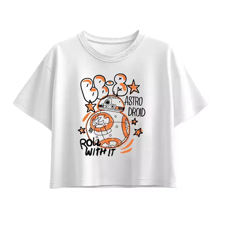 Girls' - Star Wars: The Force Awakens - BB8 -8 Sketch Short Sleeve Boxy Graphic T-Shirt