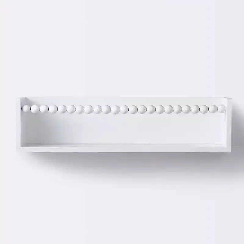 Beaded Decorative Wall Shelf - White - Cloud Island™: MDF Frame, Painted Finish, Includes Screws and Anchors