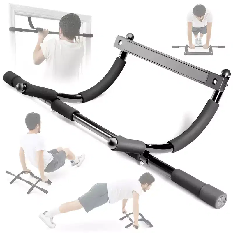 Pull Up Bar Chin Up Heavy-Duty Fitness Home Gym Exercise Bar with Foam Pads - 32 Inches Up to Doorway - HomeItUsa
