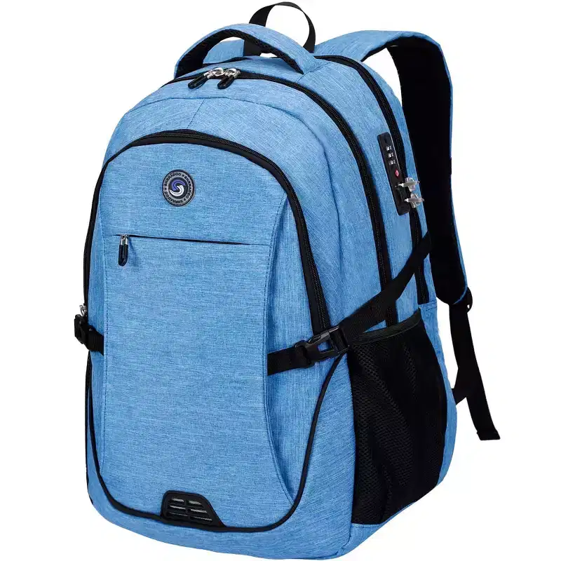Narwey Anti Theft Laptop Backpack Travel Backpacks with Combination Lock Backpack Computer Bag Fits 17 Inch Laptop,Sky Blue