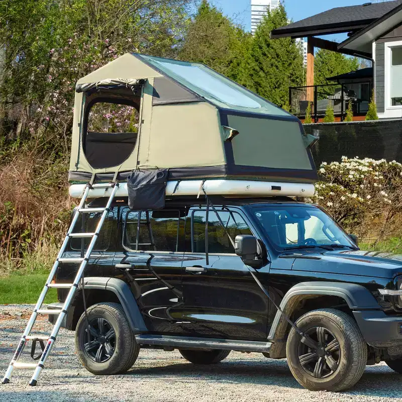 Erommy Rooftop Tent Hard Shell Truck Bed Tent for Camping, Waterproof SUV Tent with Air Mattress, All-Weather Car Tent for 2 Person