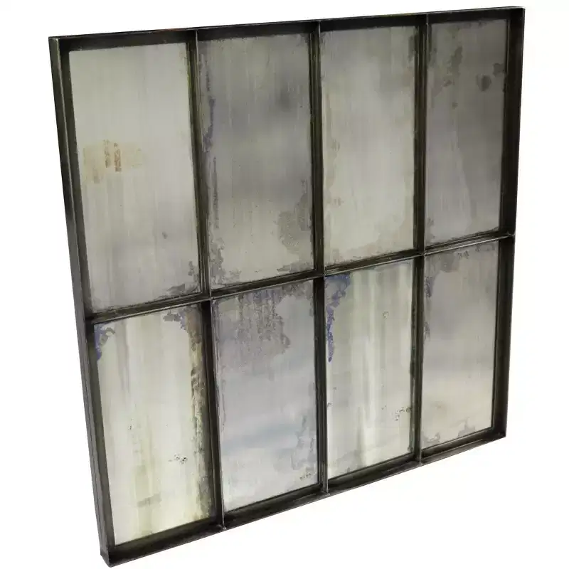 40" Black Square Metal Framed Accent Mirror