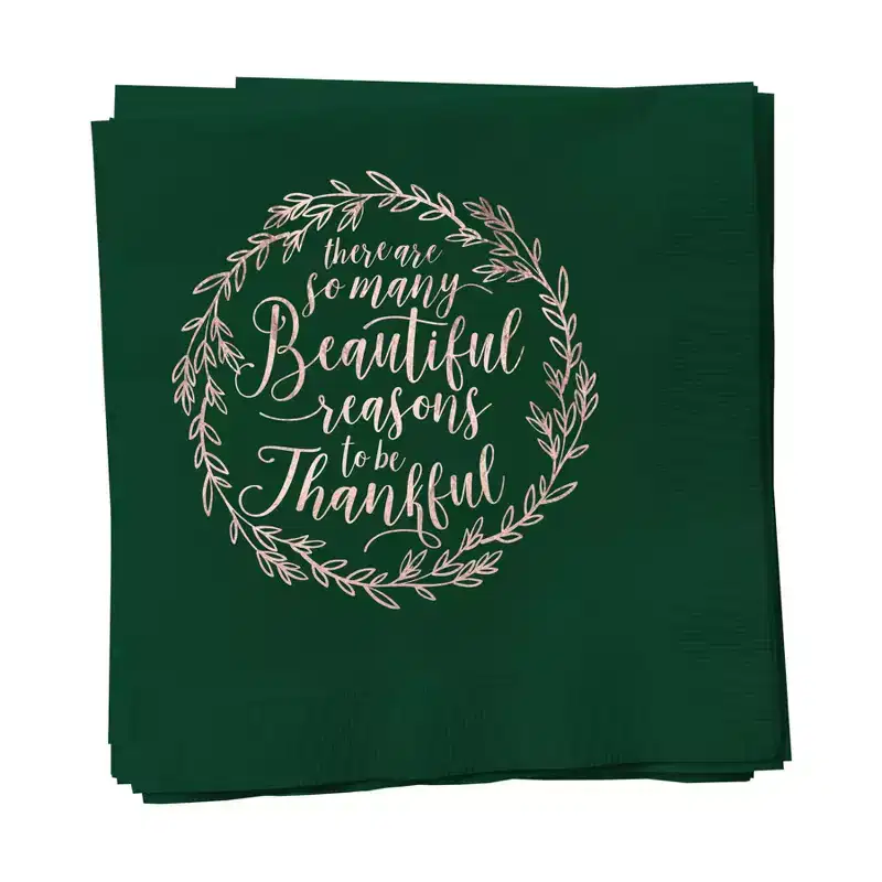 Paper Frenzy Paper Frenzy Christmas Holiday So Many Beautiful Reasons to Be Thankful Luxury 3 ply Luncheon Napkins 25 pack